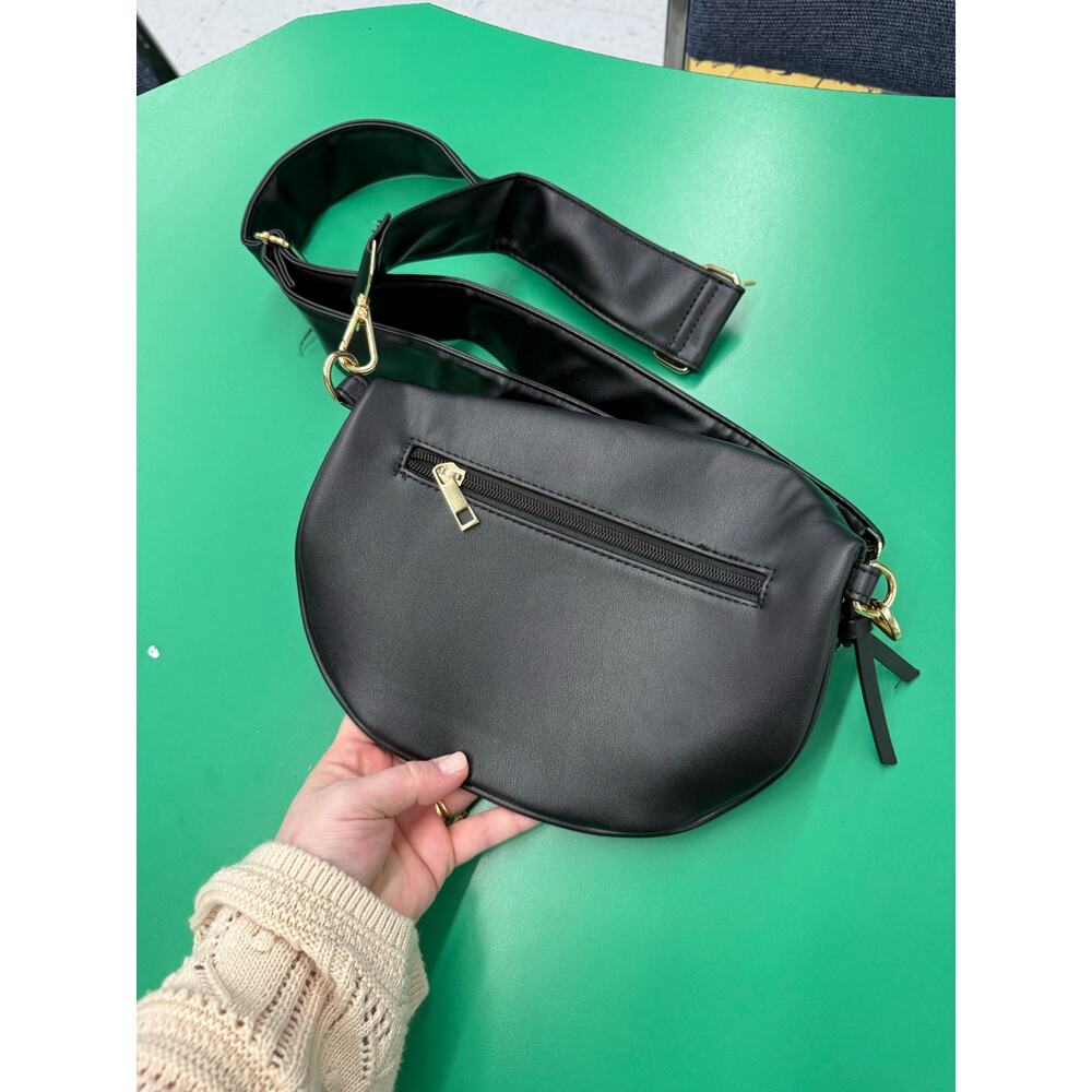 Simply Southern Black Faux Leather Crossbody Bag Purse Minimalist - Picture 4 of 4